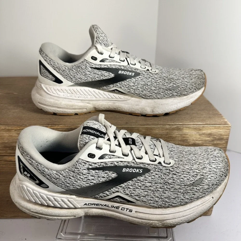 Brooks Adrenaline GTS 23 Shoes Womens 9 Gray Running Sneakers Sporty 1203811B112